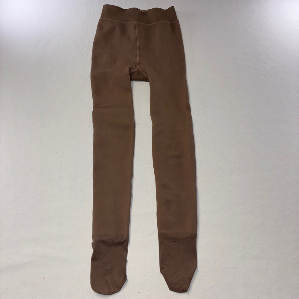 584 Fleece Lined Tights 27 Brown Thermal Footed Leggings